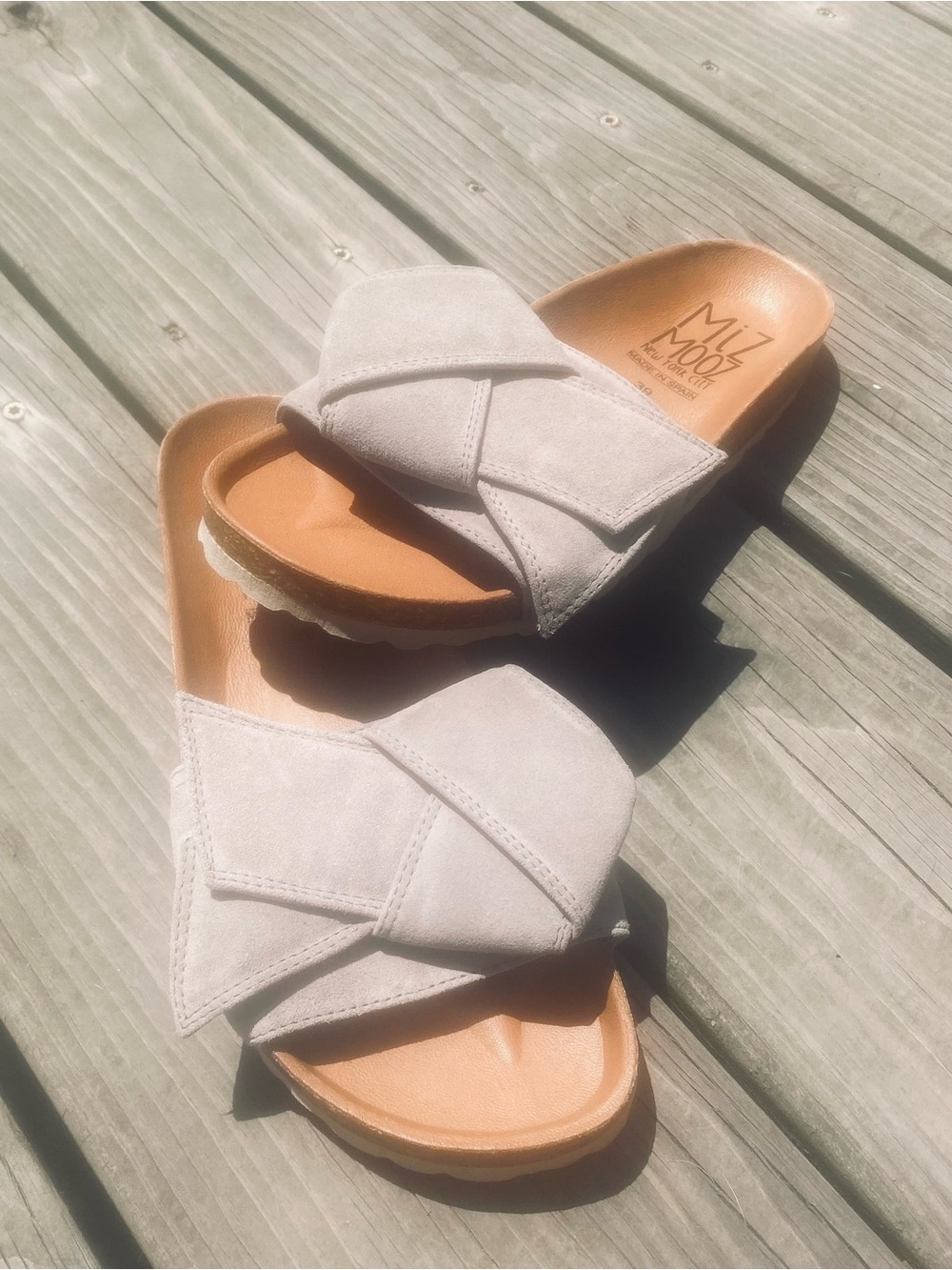 Miz Mooz Neutral Taupe Leather Sandals